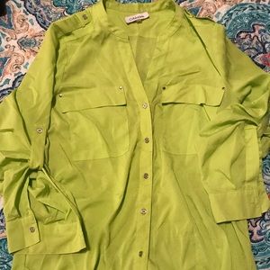 Lime green Calvin Klein blouse